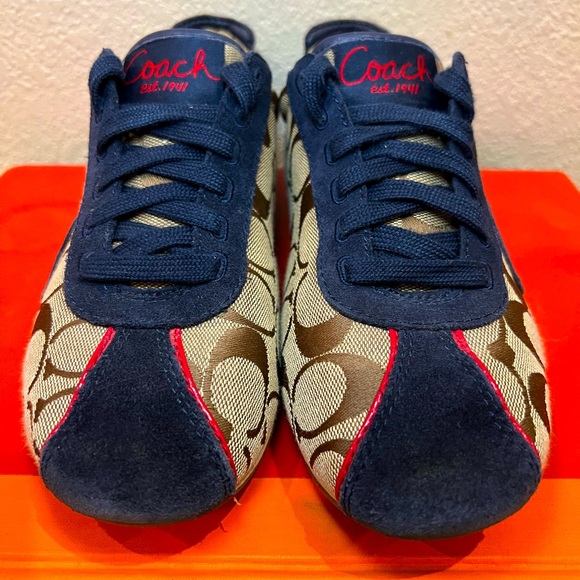 COACH monogram and suede sneakers. 💙❤️ - Picture 2 of 6